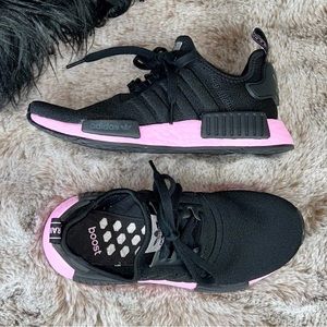 ADIDAS Boost black/pink athletic walking shoes